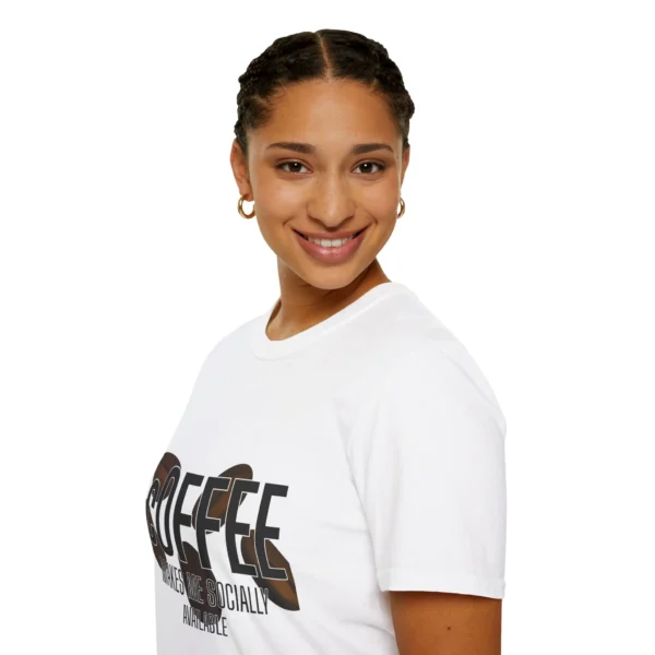 "Coffee Makes Me Socially Available" Casual Coffee Shirt