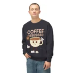 "Coffee Obsessed" Sweatshirt - Retro Coffee Graphic Crewneck