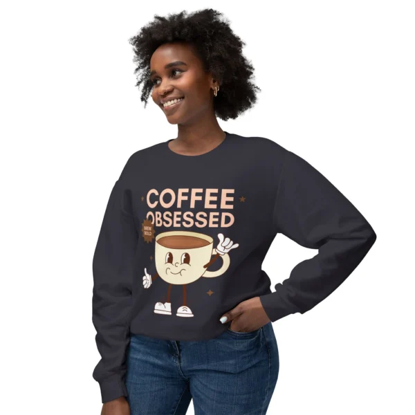"Coffee Obsessed" Sweatshirt - Retro Coffee Graphic Crewneck