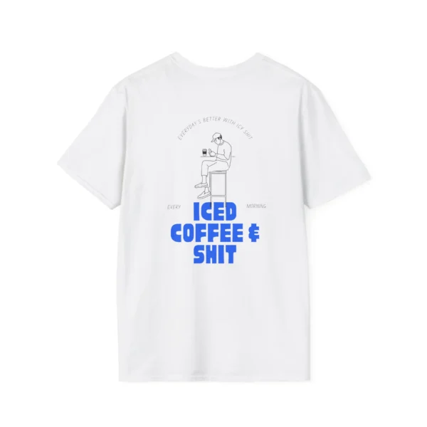 "Iced Coffee & Shit" White Graphic T-Shirt for Coffee Lovers