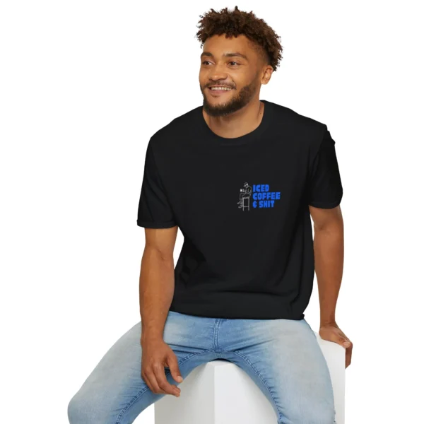 "Iced Coffee & Shit" Sarcastic T-Shirt — Funny Coffee Black Tee