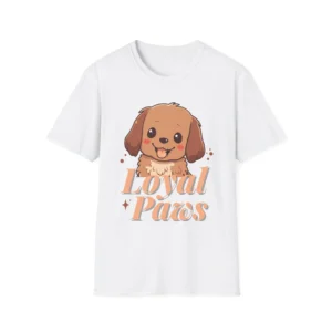 Cute Puppy White shirt “Loyal Paws” Dog Shirt — Dog Lover Graphic Tee