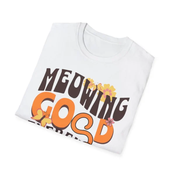 "Meowing" Good Energy Cat Shirt — Retro Orange Cat Shirt
