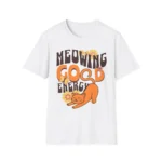 "Meowing" Good Energy Cat Shirt — Retro Orange Cat Shirt