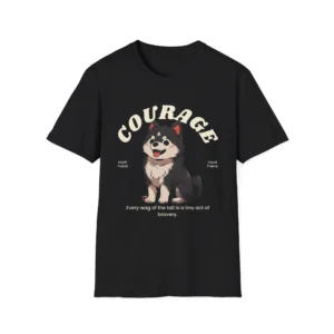 Courage Shiba Inu Dog T-Shirt — Dog Graphic Tee for Dog Lovers