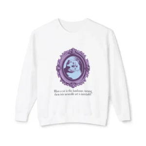 Vintage Cat Portrait Graphic Sweatshirt Crewneck For Cat Owners