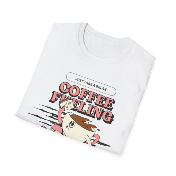 White Retro Coffee Motivational T-Shirt — Cartoon Coffee Tee