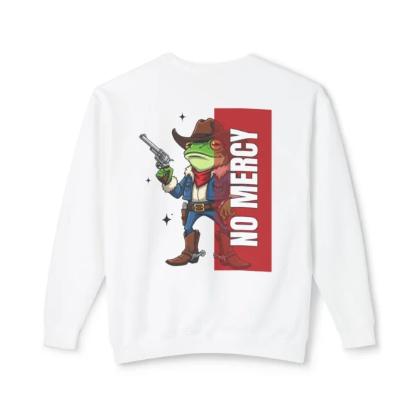 Cool Crewneck Silly "No Mercy" Frog Cowboy Sweatshirt