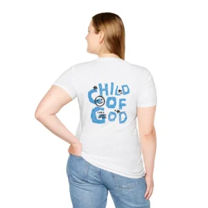 ‘Child of God’ Doodle T-Shirt — Youthful Religious Graphic Tee, God shirt, peace t-shirt for women