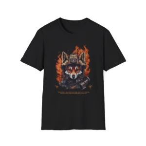 Firefighter Fox Animal T-Shirt — Vintage Helmet Fox Shirt
