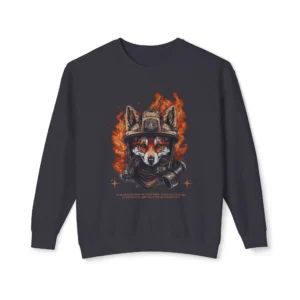 Firefighter Fox Crewneck Sweatshirt | Fox Animal Sweatshirt