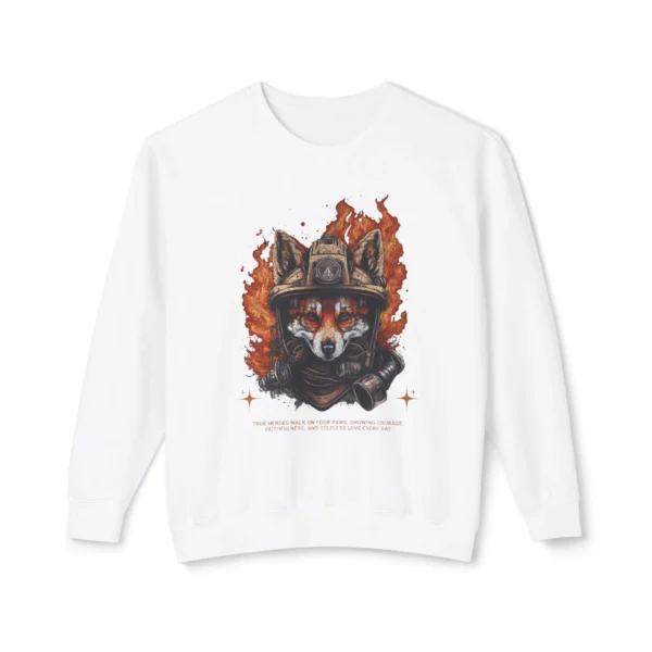 Firefighter Fox Crewneck Sweatshirt | Fox Animal Sweatshirt