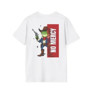 Cool & Silly Funny "No Mercy" Frog Cowboy T-Shirt