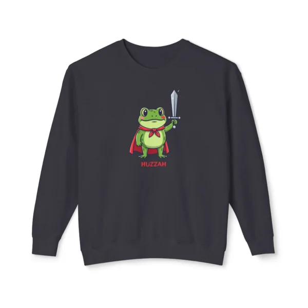 Frog Hero Sweatshirt | Sword-Wielding Cartoon Frog Crewneck