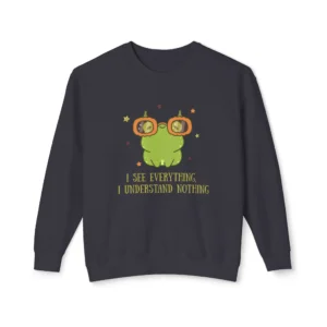 Cute Oversized Frog Sweatshirt with Glasses
