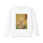Ramen Puppy Sweatshirt — Cute Dog Eating Noodles Crewneck