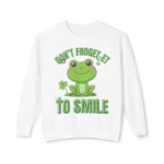 Cute "Don’t Froget-et to Smile" Frog Sweatshirt