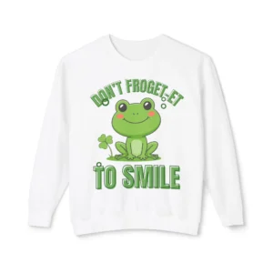Cute "Don’t Froget-et to Smile" Frog Sweatshirt