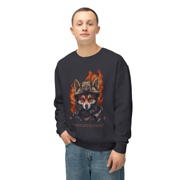 Firefighter Fox Crewneck Sweatshirt | Fox Animal Sweatshirt