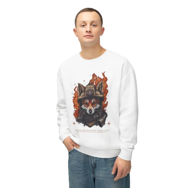 Firefighter Fox Crewneck Sweatshirt | Fox Animal Sweatshirt