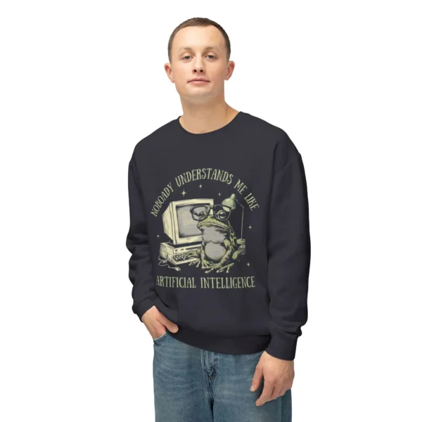 'Nobody Understands Me Like AI' Funny Frog & AI Sweatshirt