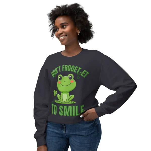 Cute "Don’t Froget-et to Smile" Frog Sweatshirt