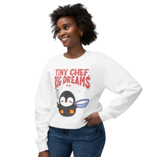 Tiny Chef Penguin Sweatshirt - Cute Penguin Cooking Crewneck