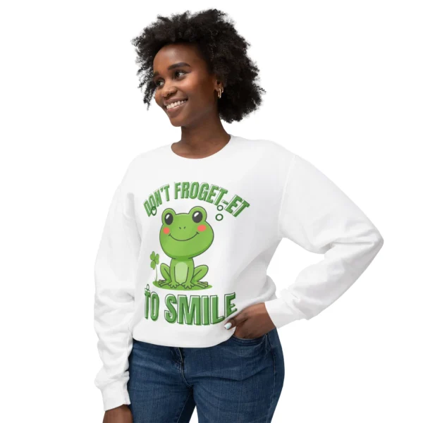 Cute "Don’t Froget-et to Smile" Frog Sweatshirt