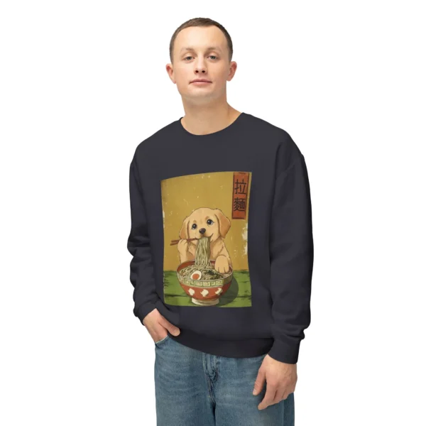 Ramen Puppy Sweatshirt — Cute Dog Eating Noodles Crewneck
