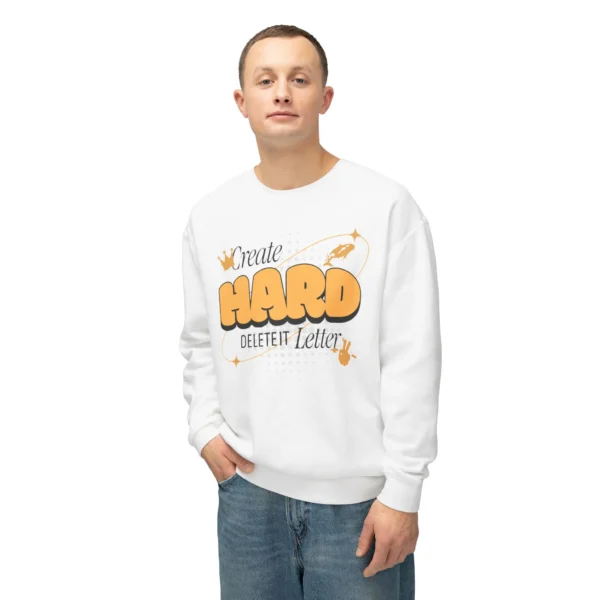 "Create Hard" Sweatshirt - Retro Typography Crewneck
