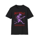 Rockabilly Cat Guitar T-Shirt | Retro Purple Cat Tee