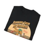 "Running From My Problems" Retro Dog Biking T‑Shirt