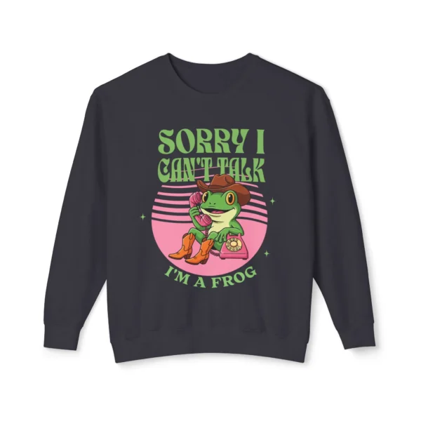 "Sorry I Can't Talk" Sweatshirt - Cute Frog Crewneck