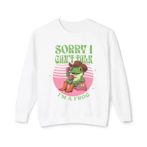 "Sorry I Can't Talk" Sweatshirt - Cute Frog Crewneck