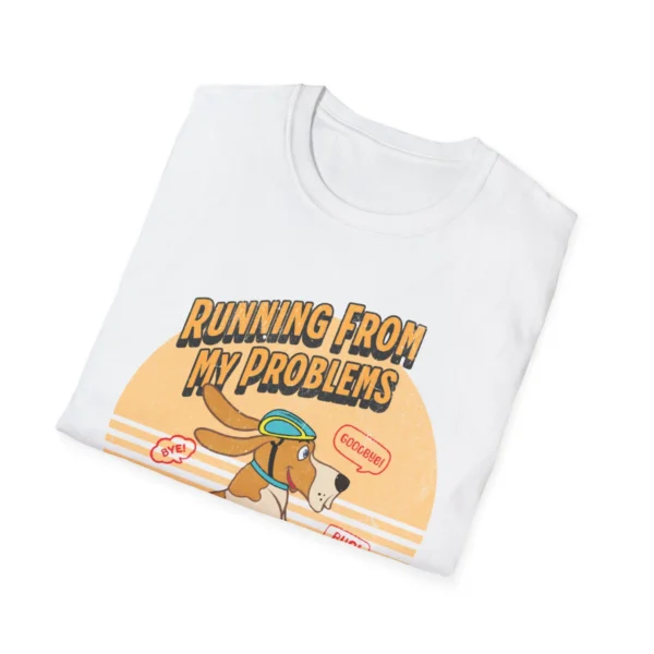 "Running From My Problems" Retro Dog Biking T‑Shirt