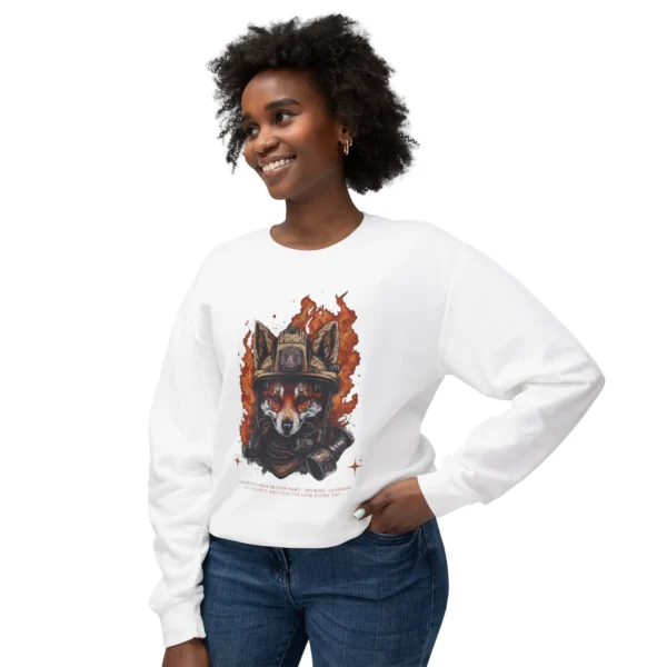 Firefighter Fox Crewneck Sweatshirt | Fox Animal Sweatshirt