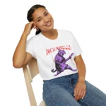 Rockabilly Cat Guitar T-Shirt | Retro Purple Cat Tee